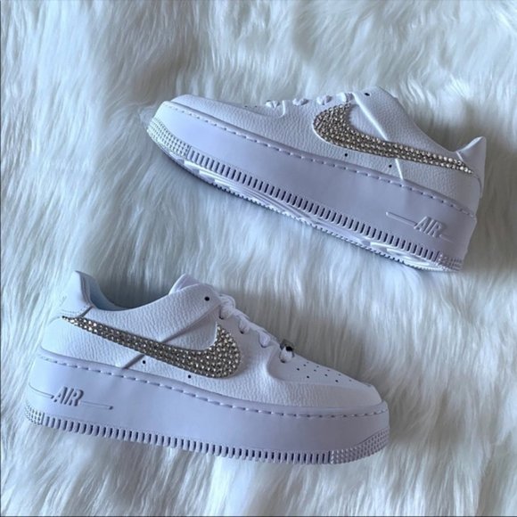 ⚡️Custom Swarovski Nike Air Force 1 Sage Low⚡️ main image 4